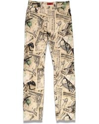 424 Money Print Bootcut Jeans - Natural