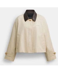 COACH - Swing Trench Coat With Leather Collar - Lyst