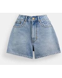 COACH - Denim-Shorts aus Biobaumwolle - Lyst