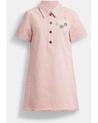 COACH - Brain Dead Short Sleeve Denim Mini Dress - Lyst