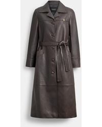 COACH Leather Trench | Lyst