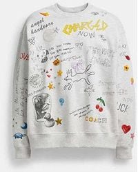 COACH - Rundhals-Sweatshirt Mit Skizzen-Print - Lyst