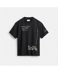 COACH - Sketch Horse And Carriage Relaxed T Shirt In Organic Cotton - Lyst