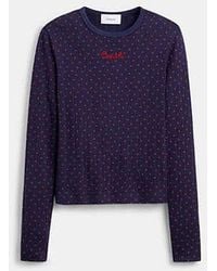 COACH - Long Sleeve Fitted Crewneck T-Shirt - Lyst