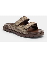 COACH - Sandalias De Doble Banda En Jacquard De Firma - Lyst