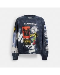 COACH - Tie Dye Graphic Crewneck Sweatshirt In Organic Cotton - Lyst