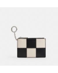 COACH - Zip Card Case With Key Ring In Checkerboard Upcrafted Leather - Lyst