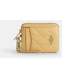 COACH - Zip Card Case With Quilting - Lyst
