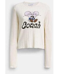 COACH - Top À Manches Longues Pointelle Avec Graphisme Souris Kachi Brain Dead En Pour Femmes, Taille - Lyst