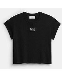 COACH - Cap Sleeve Box Crewneck T-Shirt - Lyst