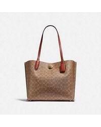 COACH - Willow Tote Bag - Beige/brown | Pvc - Lyst