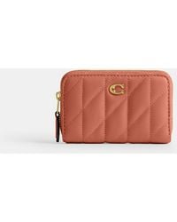 COACH - Essential Small Zip Around Card Case With Pillow Quilting - Lyst
