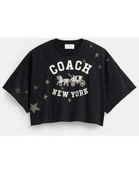 COACH - Star Short Sleeve Wide Cropped Crewneck T-Shirt - Lyst