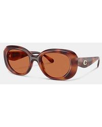 COACH - C Hardware Round Sunglasses - Lyst