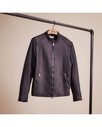 COACH - Restored Leather Racer Jacket - Lyst