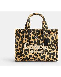 COACH - Cargo Tote Bag 26 With Leopard Print | Leather - Lyst