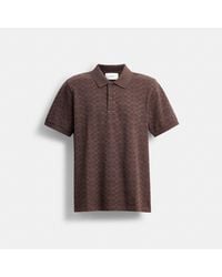 COACH Knit Polo in Blue for Men | Lyst
