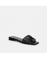 COACH - Flat Sandal With Tea Rose - Lyst