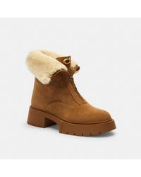 COACH - Leah Platform Zip Bootie - Lyst