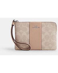 COACH - Signature Canvas Wristlet Clutch - Lyst