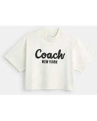 COACH - Camiseta corta de firma en cursiva - Lyst