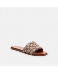 COACH Evy Sandal in Brown | Lyst