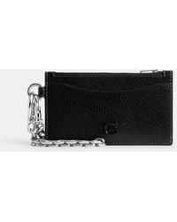 COACH - Zip Card Case With Chain - Lyst