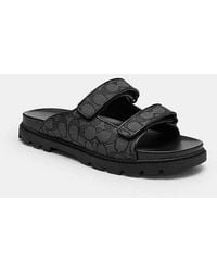 COACH - Sandalias De Doble Banda En Jacquard De Firma - Lyst