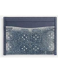 COACH - Tarjetero Esencial En Denim De Algodón Regenerado Con Firma De Cristal En Azul - Lyst