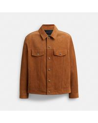 COACH - Suede Leather Jacket - Lyst
