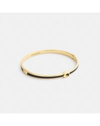 COACH - Thin Enamel Signature Hinged Bangle - Lyst
