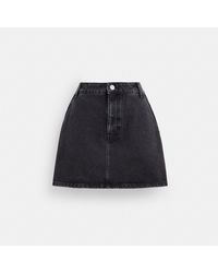 COACH - Denim Skirt In Organic Cotton - Lyst