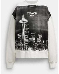COACH - Postcard Crewneck Sweatshirt - Lyst