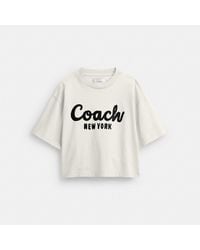 COACH - Cursive Signature Cropped T Shirt - Lyst