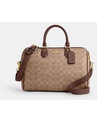 COACH - Rowan Large Satchel Bag In Signature Canvas - Lyst