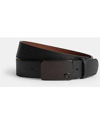 COACH - Signature Plaque Buckle Cut To Size Reversible Belt%2c 38mm - Lyst