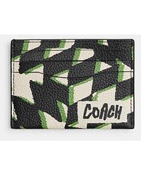 COACH - Card Case With Geo Check Print - Lyst
