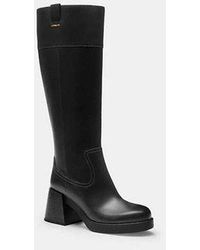 COACH - Block Heel Tall Boot - Lyst