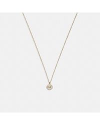 COACH - Signature Crystal Pearl Pendant Necklace - Lyst