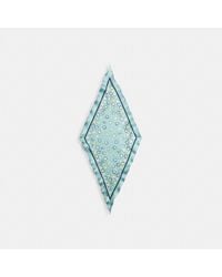 COACH - Waterfall Tea Rose Print Silk Diamond Scarf - Lyst