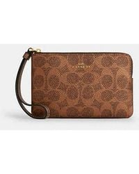 COACH - Bolso Pouch Con Cremallera Corner En Lona De Firma - Lyst