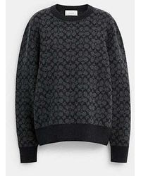 COACH - Signature Crewneck Sweater - Lyst