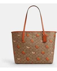 COACH - City Tote Bag With Print - Lyst