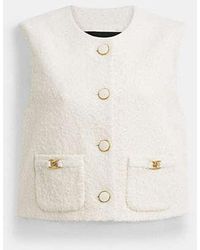 COACH - Veste En Coton Bouclé Avec C Traditionnel - Lyst