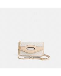 COACH - Restored Foldover Cut Out Clutch Crossbody In Signature Jacquard - Lyst