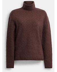 COACH - Lurex Signature Turtleneck Sweater - Lyst
