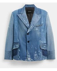 COACH - Denim Blazer - Lyst