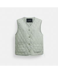 COACH - Quilted Vest - Lyst