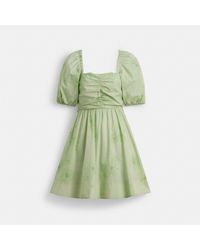 COACH - Puff Sleeve Mini Dress - Lyst