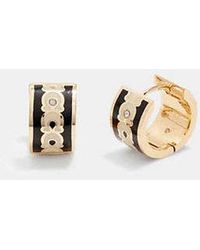 COACH - Signature Enamel Hoop Earrings - Lyst